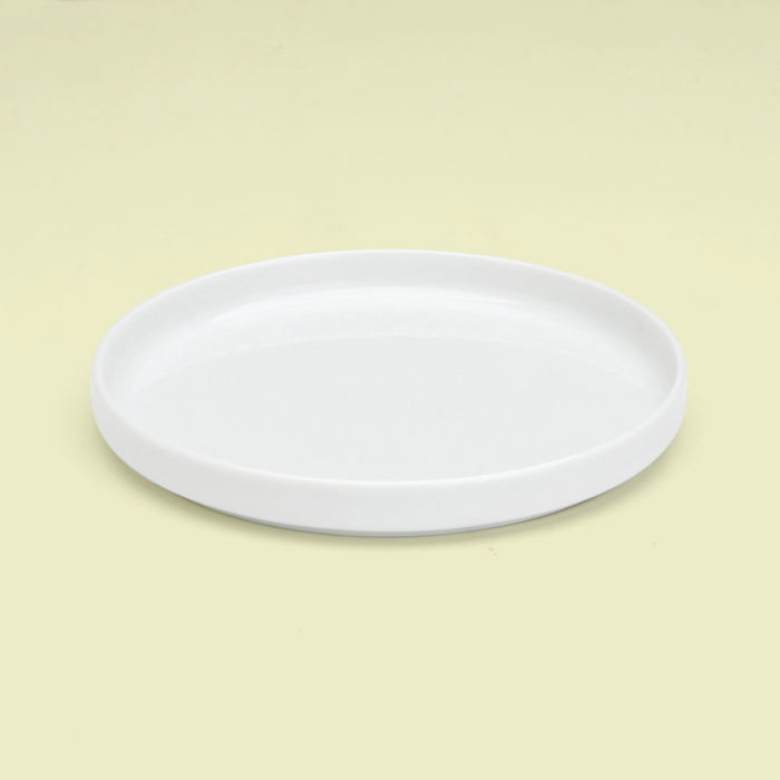 Avet Plato de Postre Elipse White, Diámetro 20 cm, Altura 2,5 cm, Pack 4 Unidades